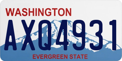 WA license plate AXQ4931