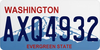 WA license plate AXQ4932