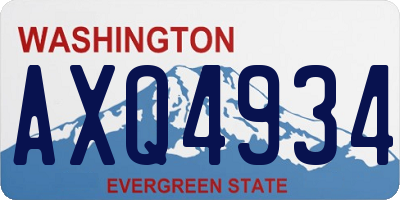 WA license plate AXQ4934