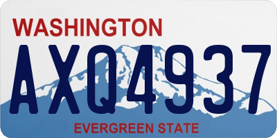 WA license plate AXQ4937