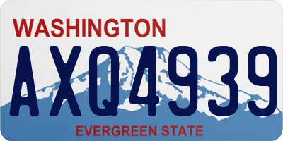 WA license plate AXQ4939