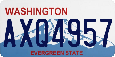 WA license plate AXQ4957