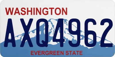 WA license plate AXQ4962