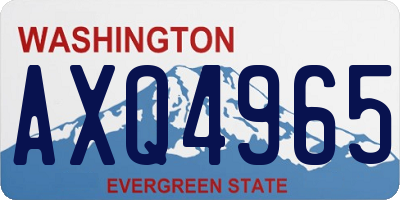WA license plate AXQ4965