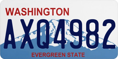 WA license plate AXQ4982