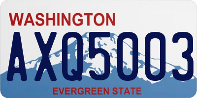 WA license plate AXQ5003