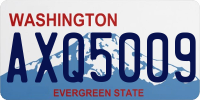 WA license plate AXQ5009