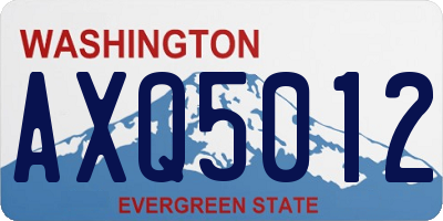 WA license plate AXQ5012