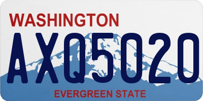 WA license plate AXQ5020