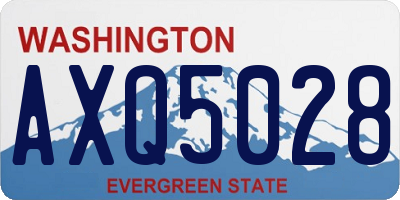WA license plate AXQ5028