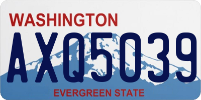 WA license plate AXQ5039