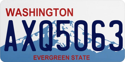 WA license plate AXQ5063