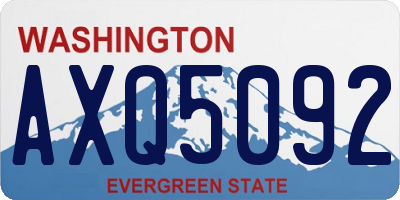 WA license plate AXQ5092