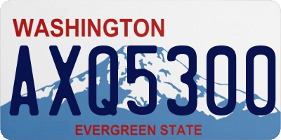 WA license plate AXQ5300