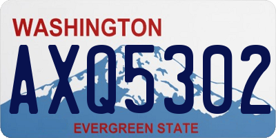 WA license plate AXQ5302