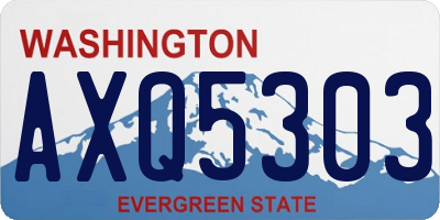 WA license plate AXQ5303