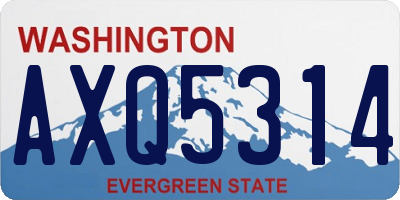 WA license plate AXQ5314