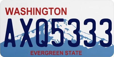 WA license plate AXQ5333