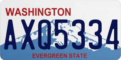 WA license plate AXQ5334
