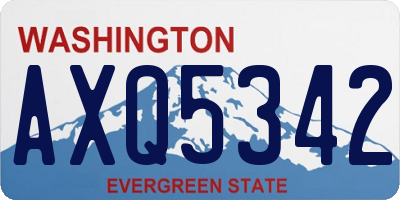 WA license plate AXQ5342