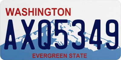 WA license plate AXQ5349