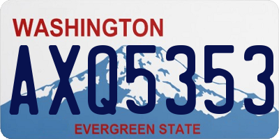 WA license plate AXQ5353