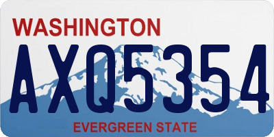WA license plate AXQ5354