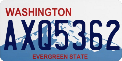 WA license plate AXQ5362