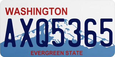 WA license plate AXQ5365