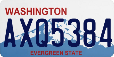 WA license plate AXQ5384