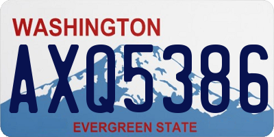 WA license plate AXQ5386