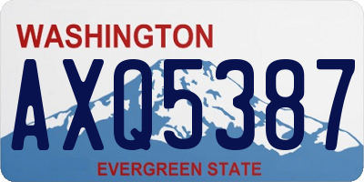 WA license plate AXQ5387