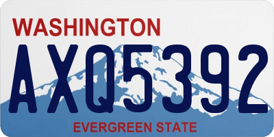 WA license plate AXQ5392