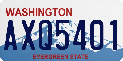 WA license plate AXQ5401