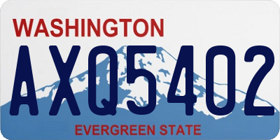 WA license plate AXQ5402
