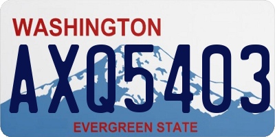 WA license plate AXQ5403
