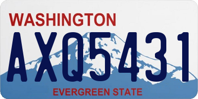 WA license plate AXQ5431