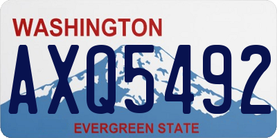 WA license plate AXQ5492