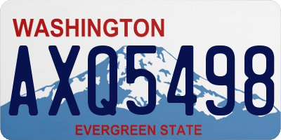 WA license plate AXQ5498