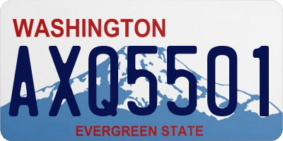 WA license plate AXQ5501