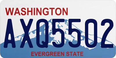 WA license plate AXQ5502