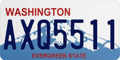 WA license plate AXQ5511