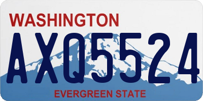 WA license plate AXQ5524