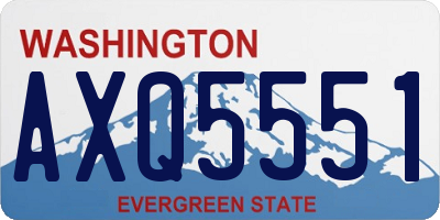 WA license plate AXQ5551