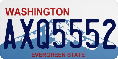 WA license plate AXQ5552