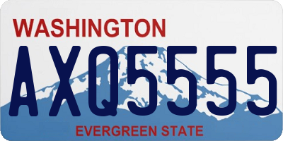 WA license plate AXQ5555