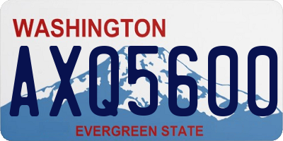 WA license plate AXQ5600