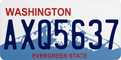 WA license plate AXQ5637