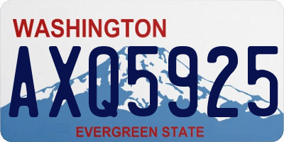 WA license plate AXQ5925