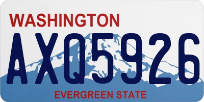 WA license plate AXQ5926